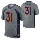 Camiseta NFL Legend Denver Broncos Justin Simmons Inverted Gris