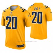 Camiseta NFL Legend Los Angeles Chargers 20 Desmond King Inverted Oro