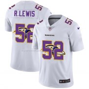 Camiseta NFL Limited Baltimore Ravens R.Lewis Logo Dual Overlap Blanco