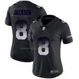 Camiseta NFL Limited Mujer Baltimore Ravens Jackson Smoke Fashion Negro