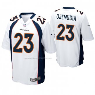 Camiseta NFL Game Denver Broncos 23 Michael Ojemudia Blanco