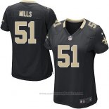 Camiseta NFL Game Mujer New Orleans Saints Mills Negro