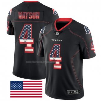 Camiseta NFL Limited Houston Texans Watson Rush USA Flag Negro