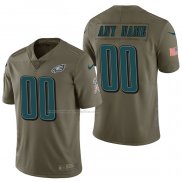 Camiseta NFL Limited Philadelphia Eagles Personalizada 2017 Salute To Service Verde