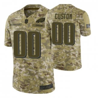 Camiseta NFL Limited Philadelphia Eagles Personalizada Salute To Service Verde